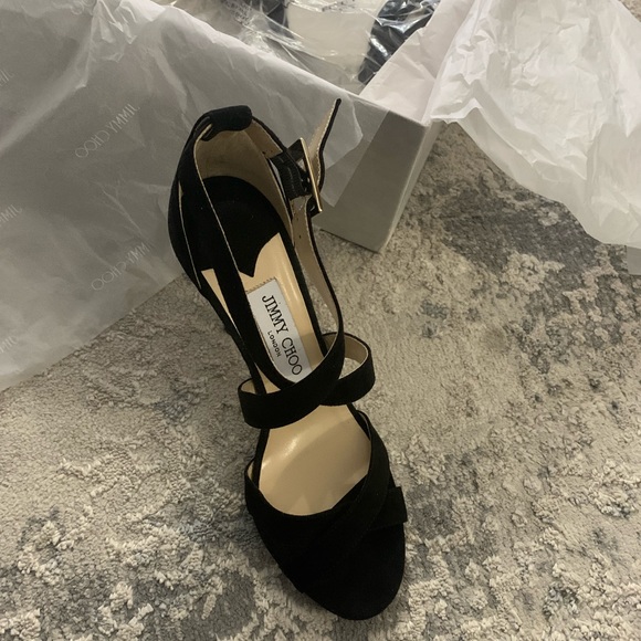 Never worn black suede Jimmy Choo heels. - Picture 2 of 7